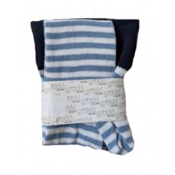 grödo Strumpf - Bio Baby Strumpfhose mit Streifen, marine-ökoweiß-jeansblau