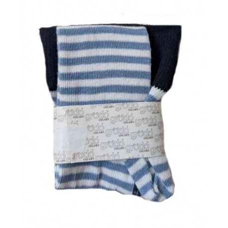 grödo Strumpf - Bio Baby Strumpfhose mit Streifen, marine-ökoweiß-jeansblau