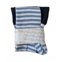 grödo Strumpf - Bio Baby Strumpfhose mit Streifen, marine-ökoweiß-jeansblau