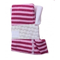 grödo Strumpf - Bio Baby Strumpfhose mit Streifen, ökoweiß-sangria-rose