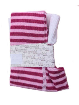 grödo Strumpf - Bio Baby Strumpfhose mit Streifen, ökoweiß-sangria-rose