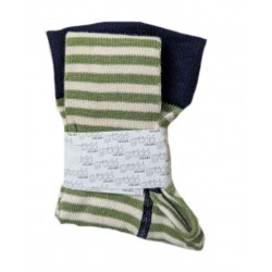 grödo Strumpf - Bio Baby Strumpfhose mit Streifen, marine-moos-rohweiß