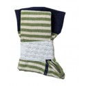 grödo Strumpf - Bio Baby Strumpfhose mit Streifen, marine-moos-rohweiß