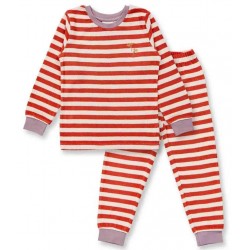 Sense Organics - Bio Kinder Frottee Schlafanzug "Long John" mit Blumen-Stickerei