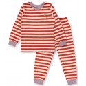 Sense Organics - Bio Kinder Frottee Schlafanzug "Long John" mit Blumen-Stickerei und Streifen