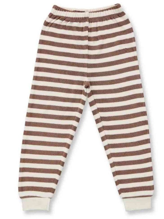 Sense Organics - Bio Kinder Frottee Schlafanzug "Long John" mit Bären-Stickerei und Streifen
