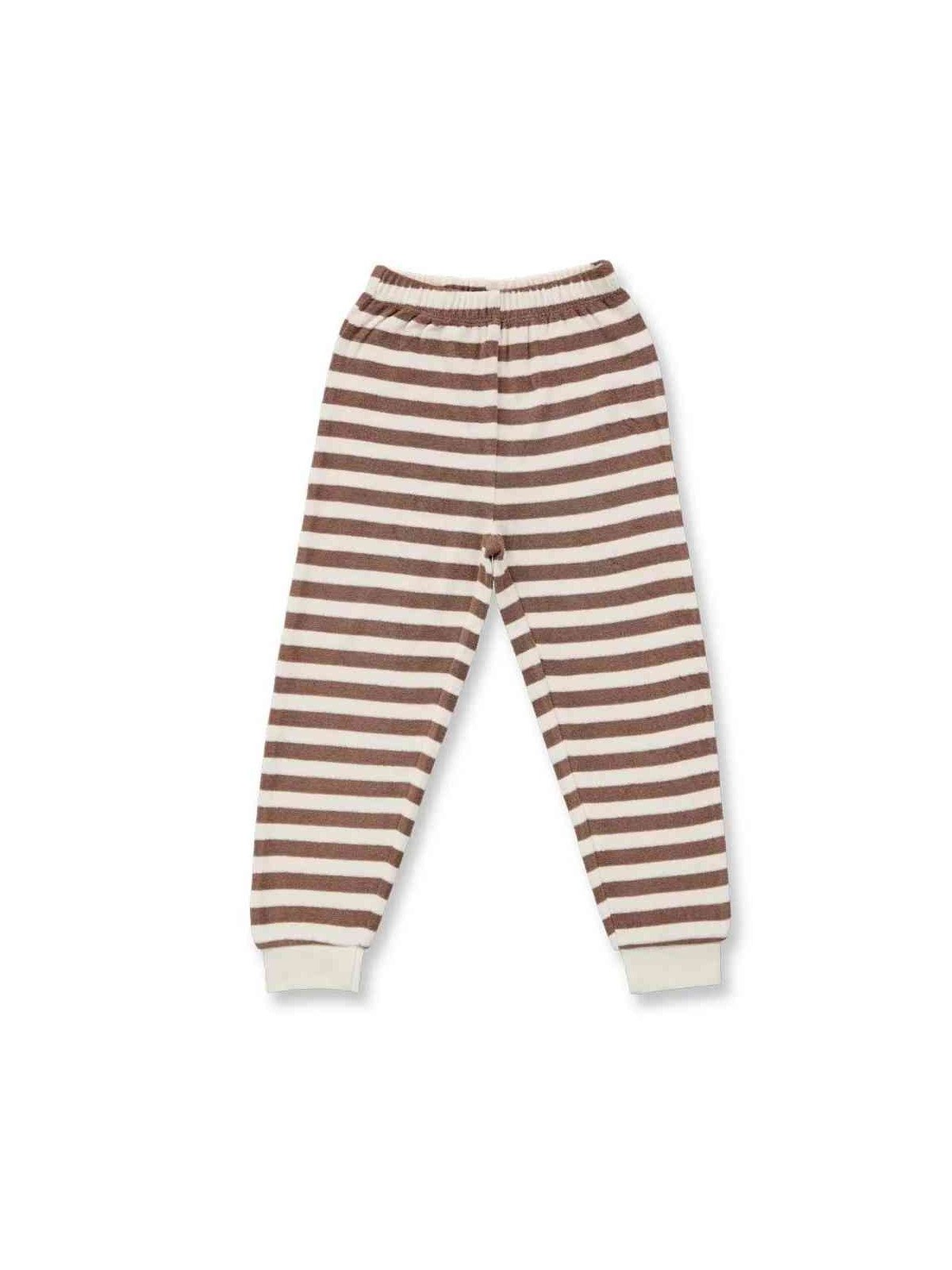 Sense Organics - Bio Kinder Frottee Schlafanzug "Long John" mit Bären-Stickerei und Streifen