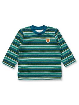 Sense Organics - Bio Baby Langarmshirt "Elan" mit Fuchs-Stickerei und Streifen