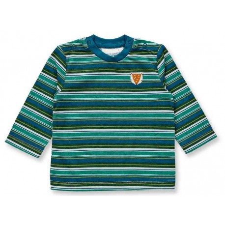 Sense Organics - Bio Baby Langarmshirt "Elan" mit Fuchs-Stickerei und Streifen