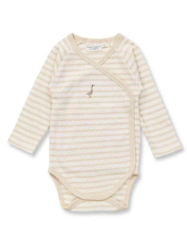 Sense Organics - Bio Baby Wickelbody "Ygon" mit Enten-Stickerei und Streifen