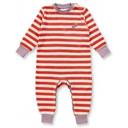 Sense Organics - Bio Baby Frottee Strampler "Viktor" mit Tomaten-Stickerei und Streifen