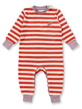 Sense Organics - Bio Baby  Frottee  Strampler "Viktor" mit Tomaten-Stickerei und Streifen