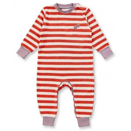Sense Organics - Bio Baby Frottee Strampler "Viktor" mit Tomaten-Stickerei und Streifen