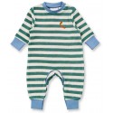 Sense Organics - Bio Baby Frottee Strampler "Viktor" mit Eichhörnchen-Stickerei und Streifen