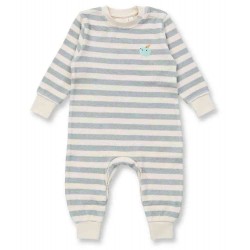 Sense Organics - Bio Baby Frottee Strampler "Viktor" mit Apfel-Stickerei und Streifen