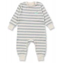 Sense Organics - Bio Baby Frottee Strampler "Viktor" mit Apfel-Stickerei und Streifen