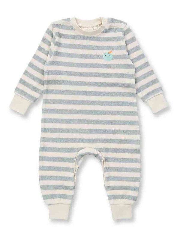 Sense Organics - Bio Baby  Frottee  Strampler "Viktor" mit Apfel-Stickerei und Streifen