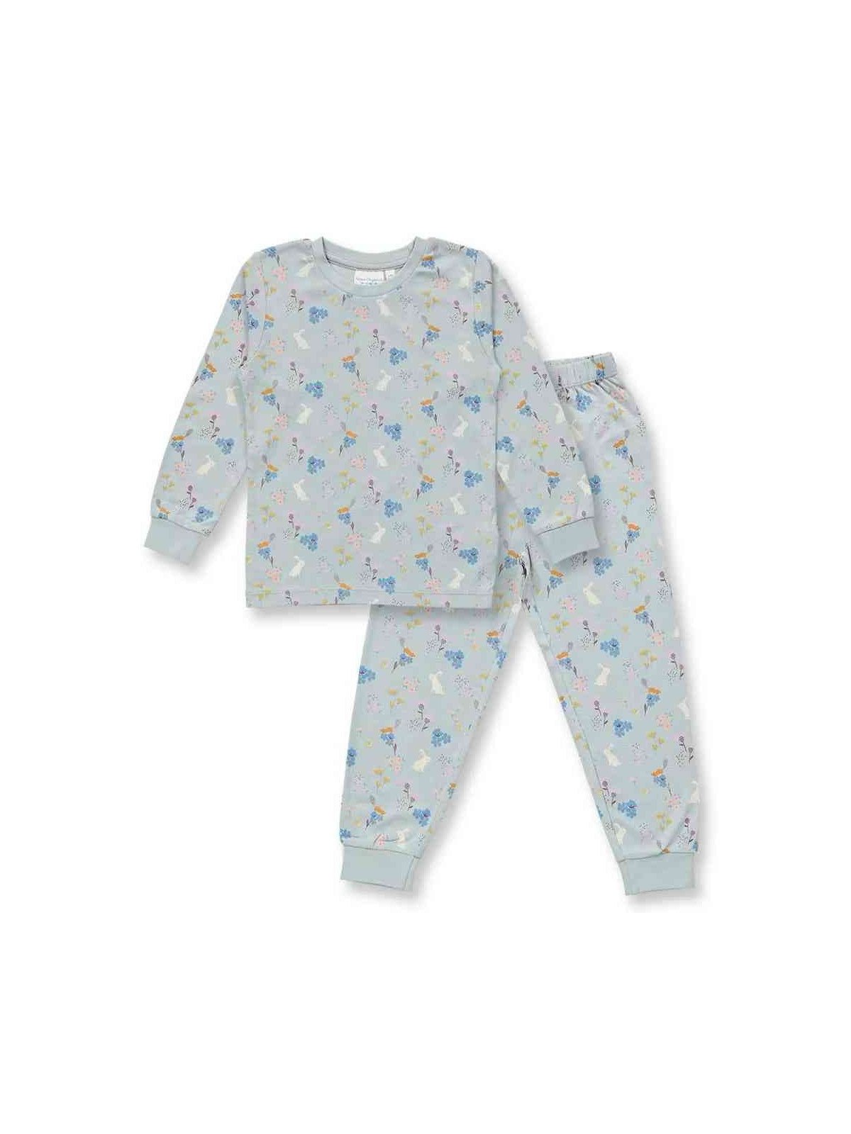Sense Organics - Bio Kinder Schlafanzug "Long John" mit Hasen-Allover