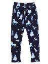 Walkiddy - Bio Kinder Sweat Leggings mit Wonderland-Allover, dunkelblau