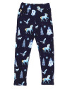 Walkiddy - Bio Kinder Sweat Leggings mit Wonderland-Allover, dunkelblau