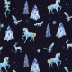 Walkiddy - Bio Kinder Sweat Leggings mit Wonderland-Allover, dunkelblau