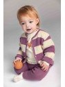 noppies - Bio Baby Strickjacke mit Streifen, lila