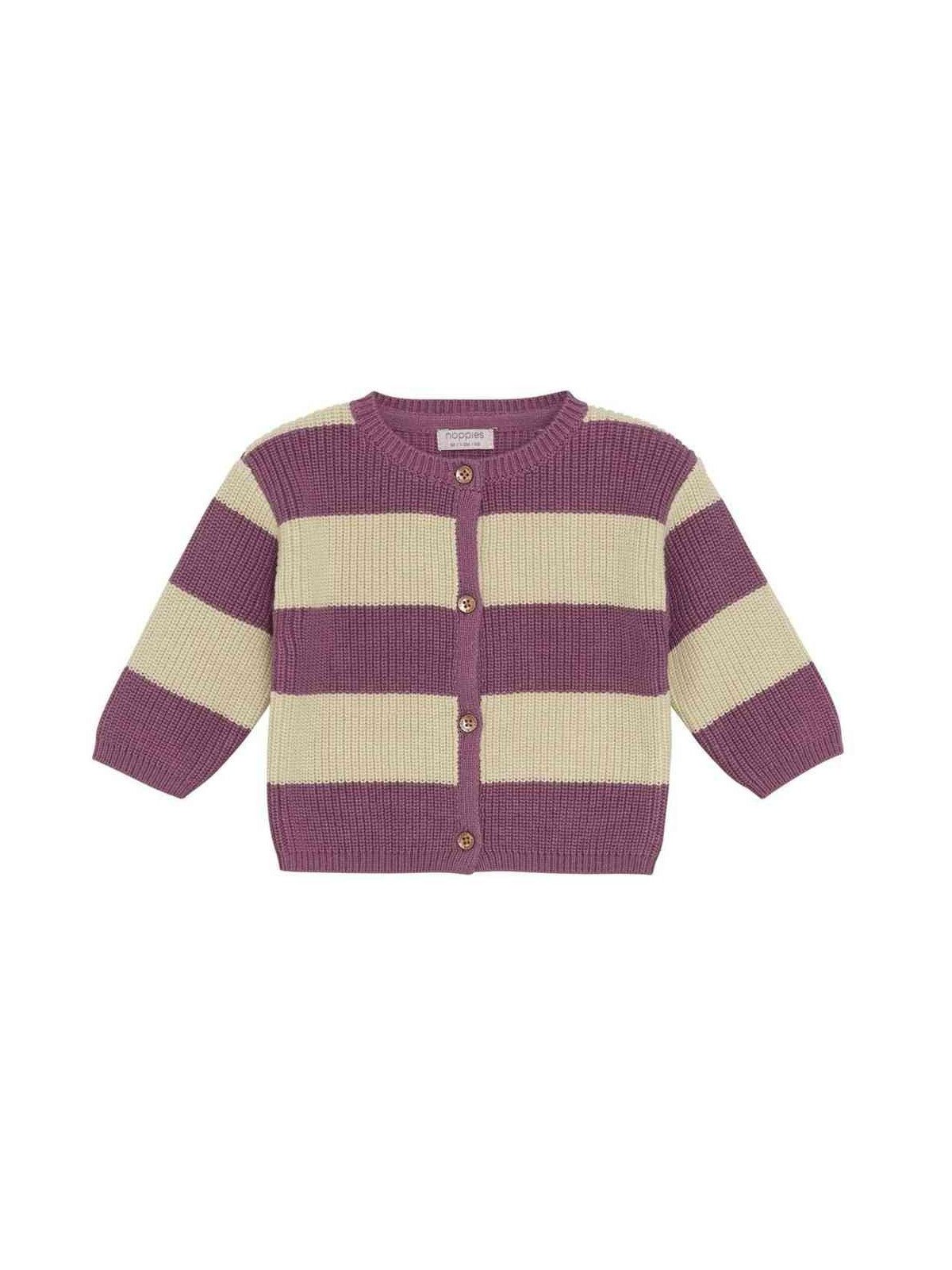 noppies - Bio Baby Strickjacke mit Streifen, lila