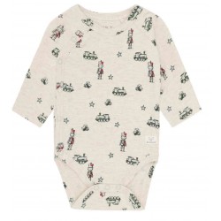 HUST and CLAIRE - Bio Baby Wickelbody mit Zinnsoldaten-Allover