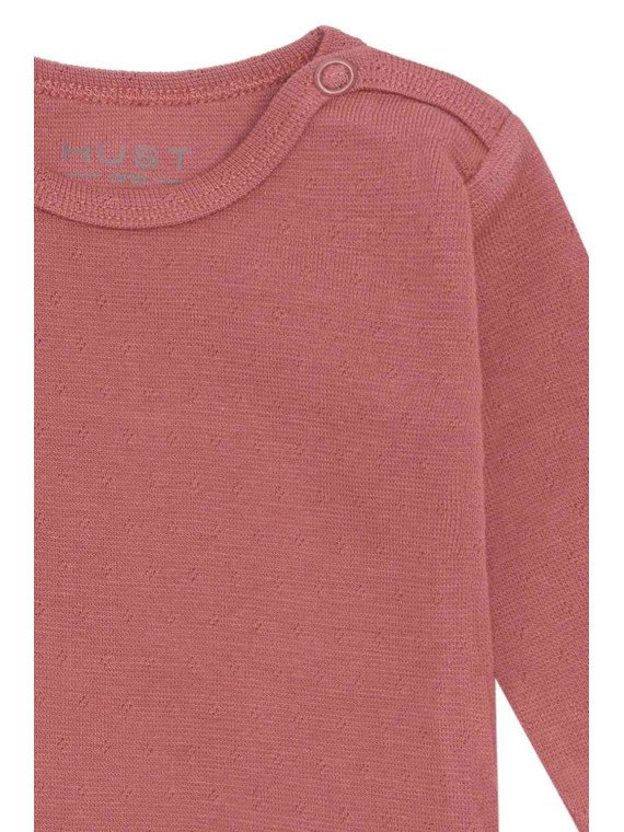 HUST and CLAIRE - Bio Baby Body mit Pointelle-Muster, rose