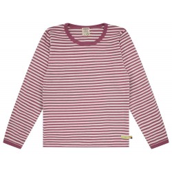 loud + proud - Bio Kinder Langarmshirt mit Streifen, grape