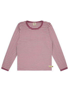loud + proud - Bio Kinder Langarmshirt mit Streifen, grape