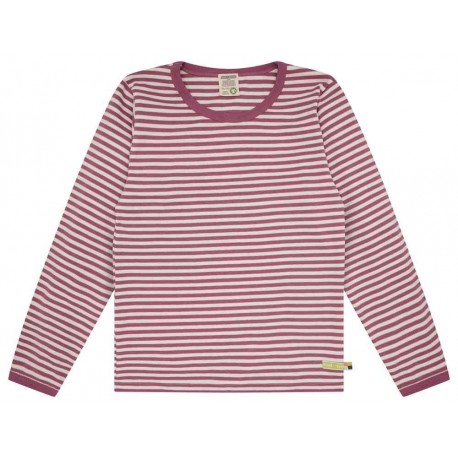 loud + proud - Bio Kinder Langarmshirt mit Streifen, grape