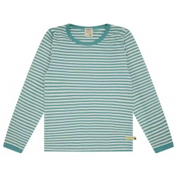 loud + proud - Bio Kinder Langarmshirt mit Streifen, oregano