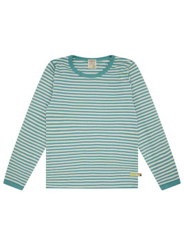 loud + proud - Bio Kinder Langarmshirt mit Streifen, oregano