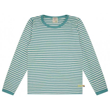 loud + proud - Bio Kinder Langarmshirt mit Streifen, oregano