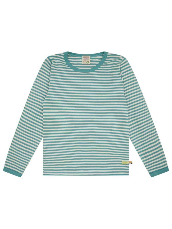 loud + proud - Bio Kinder Langarmshirt mit Streifen, oregano