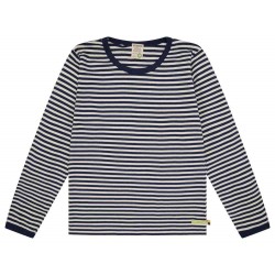 loud + proud - Bio Kinder Langarmshirt mit Streifen, ultramarine