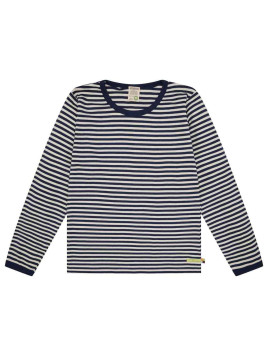 loud + proud - Bio Kinder Langarmshirt mit Streifen, ultramarine