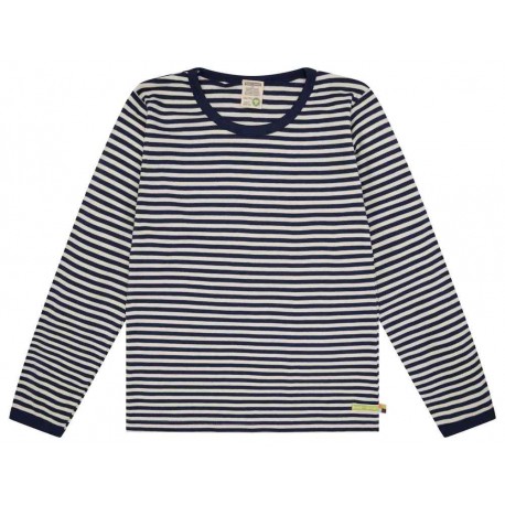 loud + proud - Bio Kinder Langarmshirt mit Streifen, ultramarine