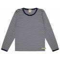 loud + proud - Bio Kinder Langarmshirt mit Streifen, ultramarine