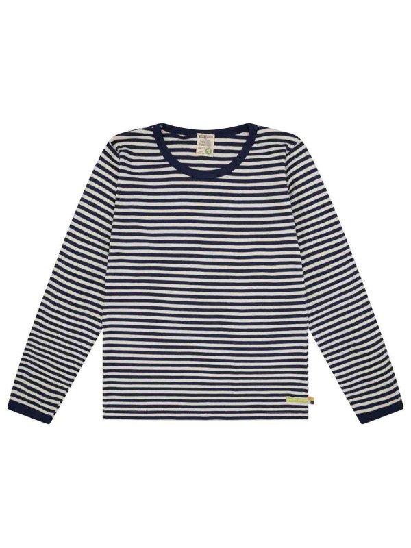 loud + proud - Bio Kinder Langarmshirt mit Streifen, ultramarine