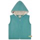 loud + proud - Bio Kinder Fleece Weste mit Kapuze, Wolle, oregano