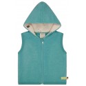 loud + proud - Bio Kinder Fleece Weste mit Kapuze, Wolle, oregano