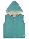 loud + proud  - Bio Kinder Fleece Weste mit Kapuze, Wolle, oregano