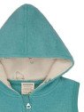 loud + proud  - Bio Kinder Fleece Weste mit Kapuze, Wolle, oregano