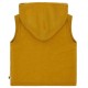 loud + proud - Bio Kinder Fleece Weste mit Kapuze, Wolle, curry