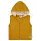 loud + proud - Bio Kinder Fleece Weste mit Kapuze, Wolle, curry