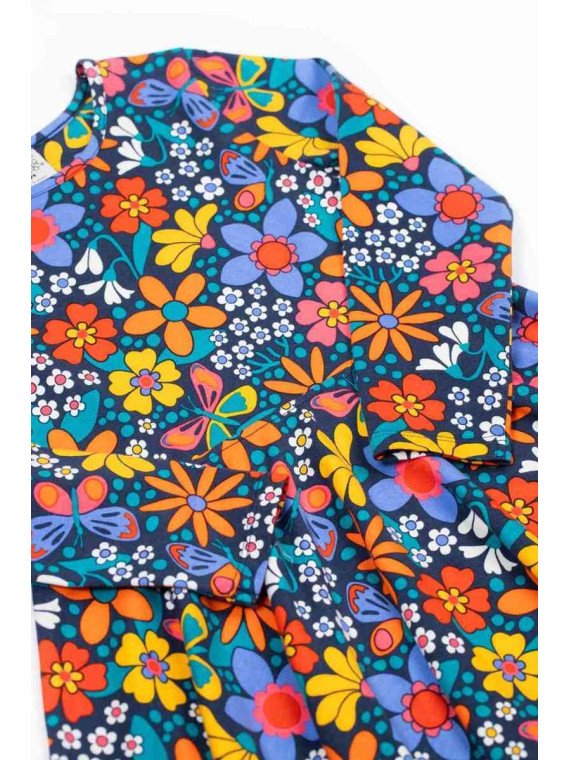 frugi - Bio Kinder Jersey Kleid "FRUGI-Sofia" mit Retro Blumen-Allover