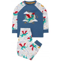 frugi - Bio Kinder Schlafanzug "FRUGI-Jamie Jim Jams" mit Drachen-Applikation