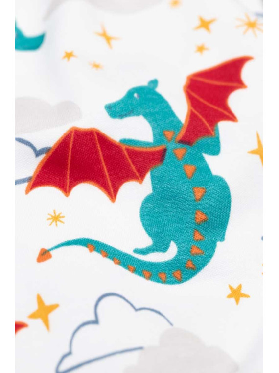 frugi - Bio Kinder Schlafanzug "FRUGI-Jamie Jim Jams" mit Drachen-Applikation